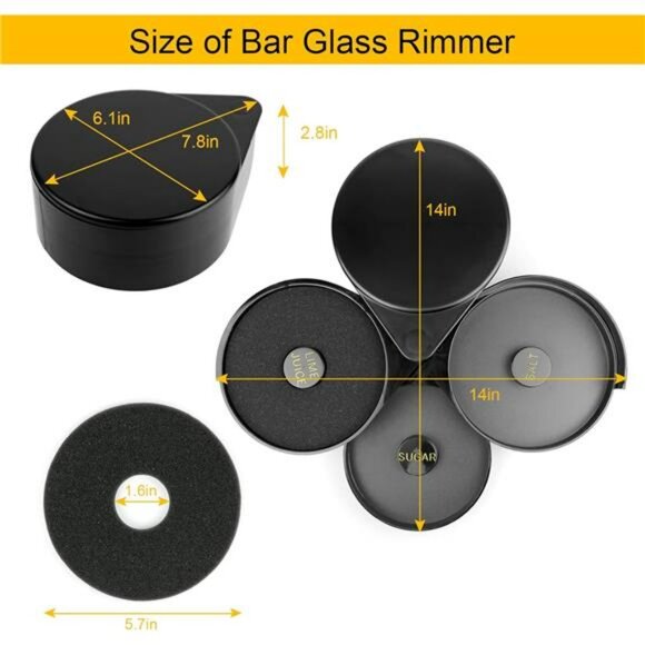 3 Tier Cocktail Glass Rimmer Bartender Salt Sugar Tool for Margaritas Drinks - Picture 2 of 7